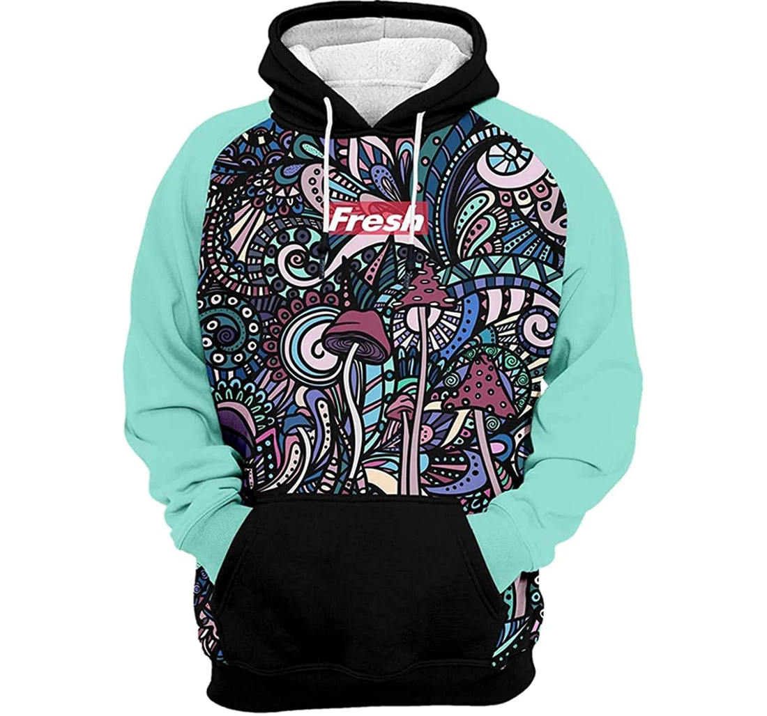 Shrooms Fresh - 3D Printed Pullover Hoodie