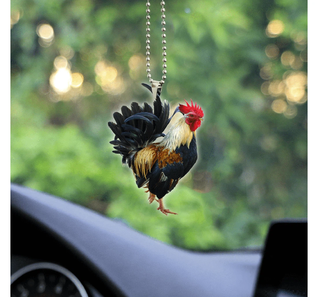 Rooster No 6 Unique Design Car Hanging Ornament MDF Ornament