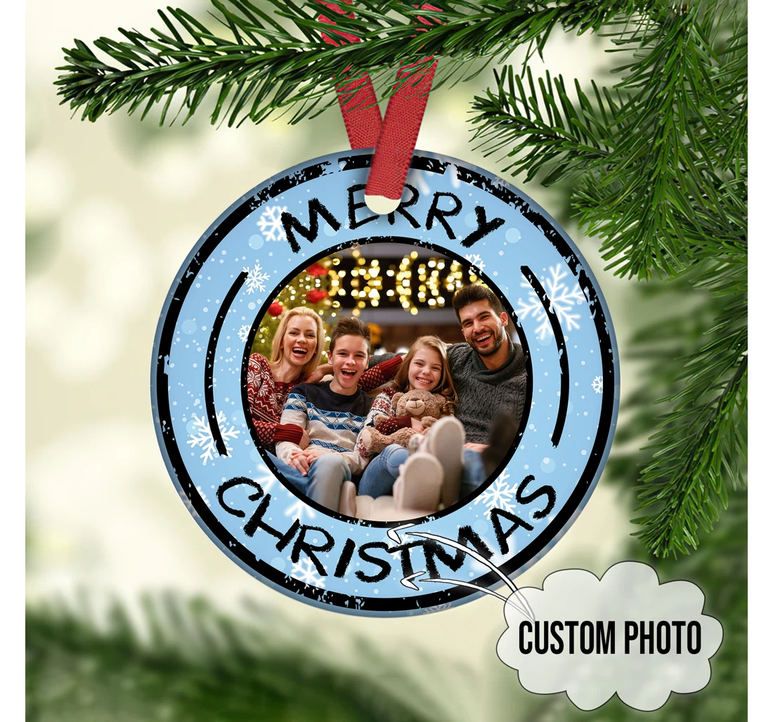 Merry Christmas Customized Family Photo Ornament, Personalized Gift For Christmas Occasion MDF Ornament