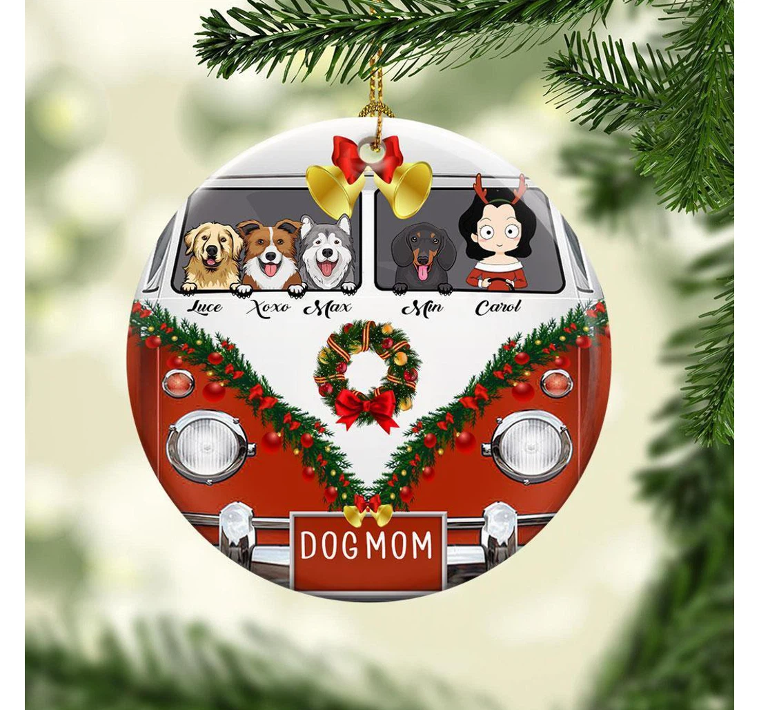 Dog Mom - Personalized Ceramic Ornament - Christmas Gift For Dog Mom MDF Ornament