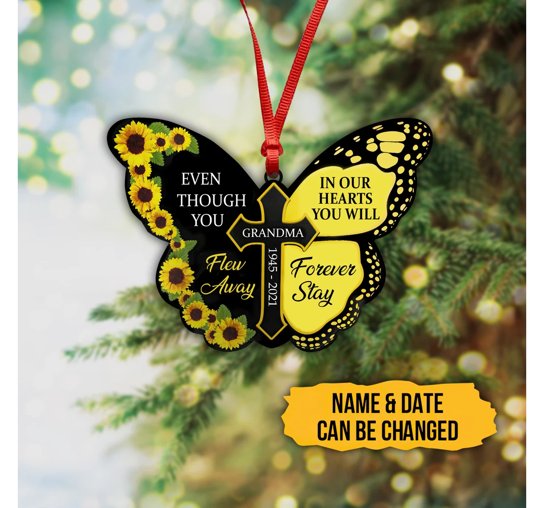 Even Though You Flew Away, In Our Hearts You Will Forever Stay 3d All Over Printed Hanging Ornament MDF Ornament