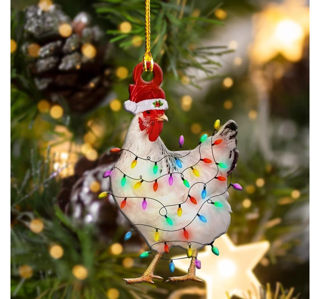 Christmas Rooster Christmas Tree Hanging Ornament MDF Ornament