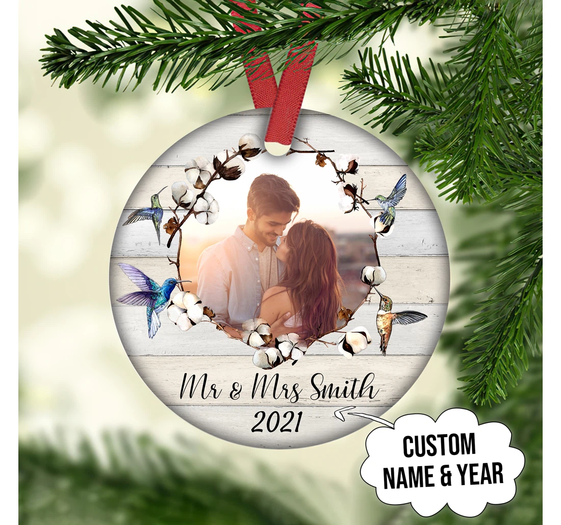 Couple Photo Customized Ornament Christmas Gifts Memorial Gift For Couple MDF Ornament