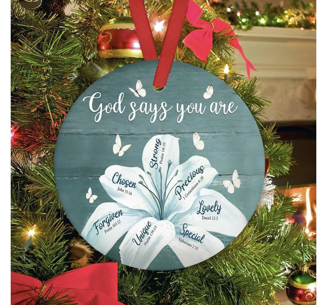 Lily Flower God Says You Are Jesus Circle Ornament MDF Ornament