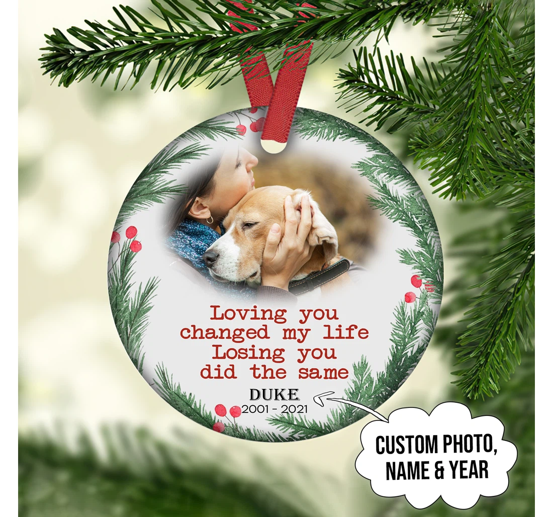 Loving You Changed My Mind Customized Ornament Christmas Gift For Dog Lover Home Decor MDF Ornament