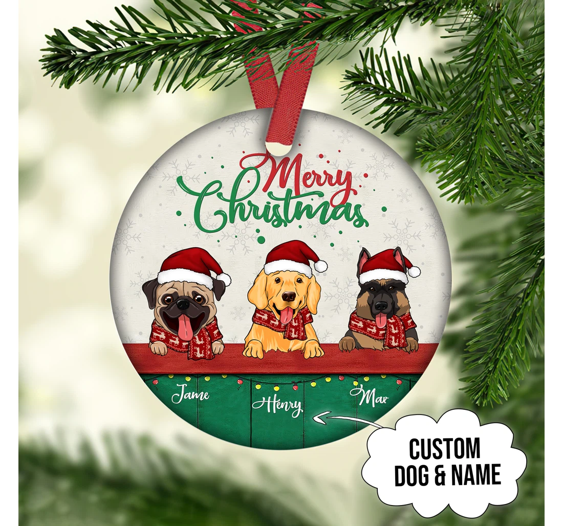 Merry Christmas Customized Ornament Christmas Gift For Dog Lover Home Decor MDF Ornament