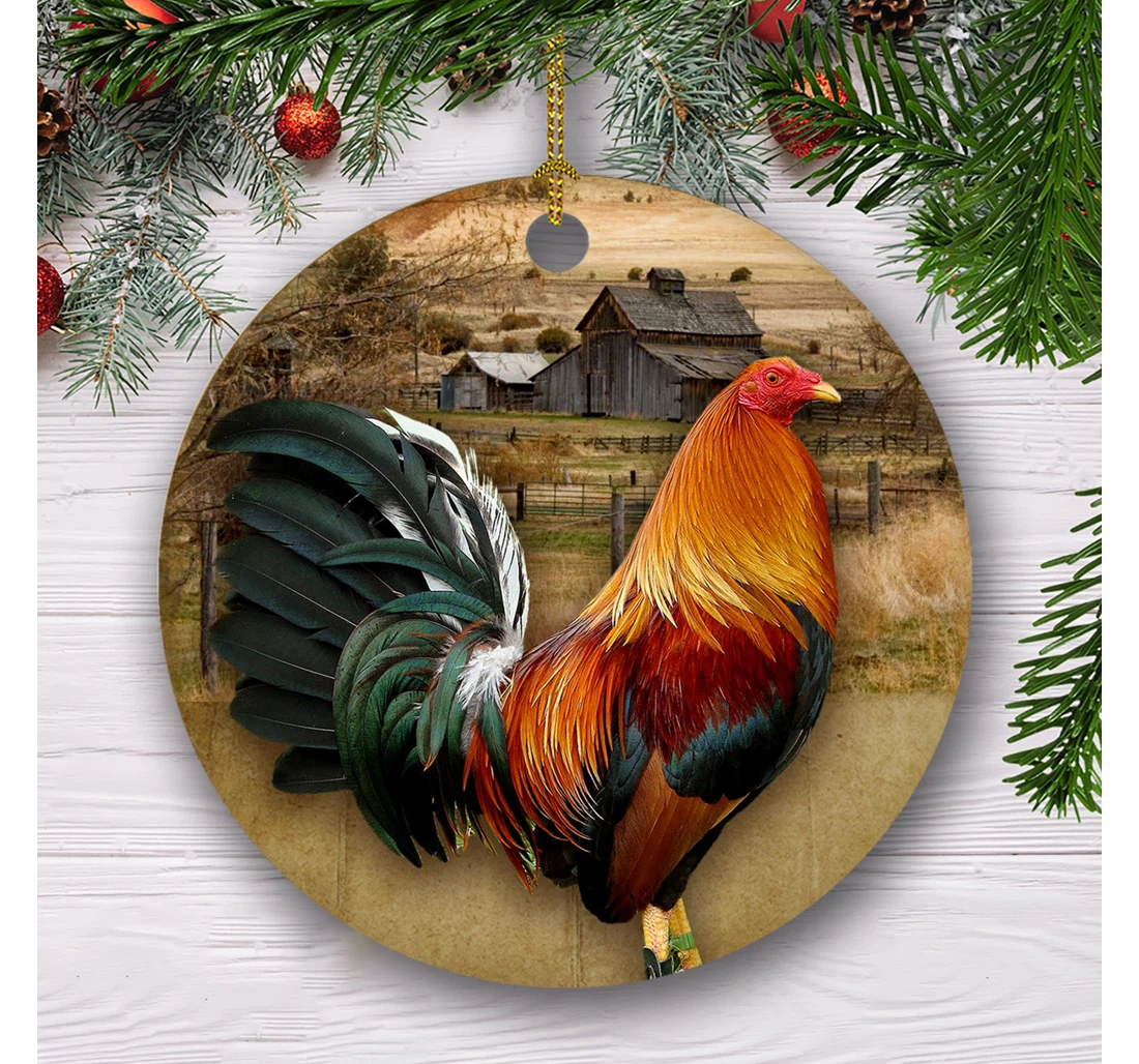 Christmas Rooster Christmas Tree Hanging Ornament MDF Ornament