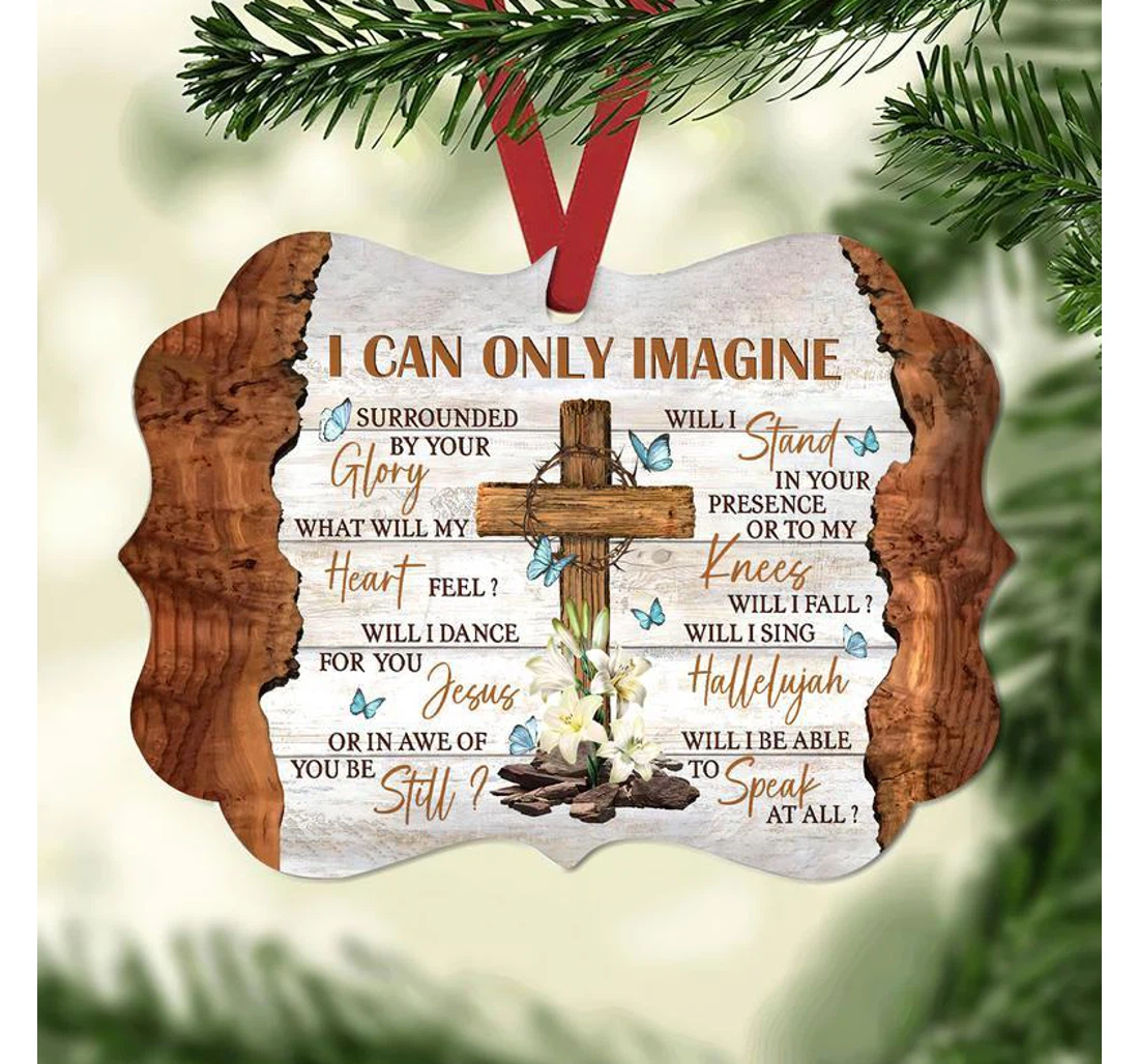 Christian Cross Jesus Christmas Tree Hanging Ornament MDF Ornament