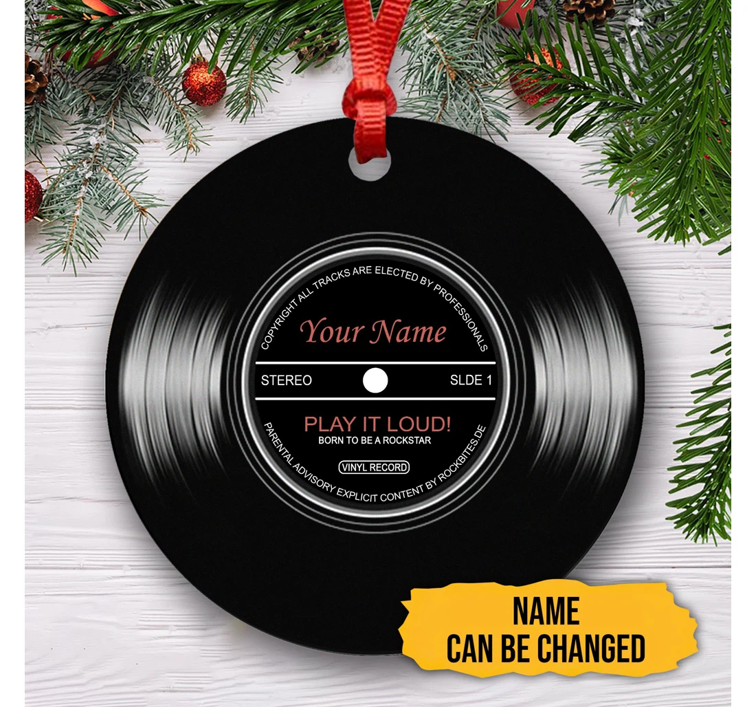 Personalized Name Vinyl Record Christmas Ornament MDF Ornament