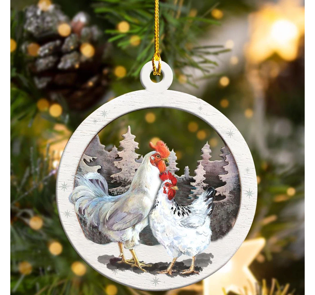 Christmas Rooster Christmas Tree Hanging Ornament MDF Ornament