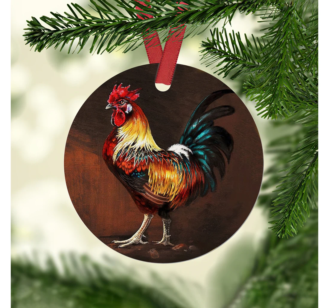 Christmas Rooster Christmas Tree Hanging Ornament MDF Ornament