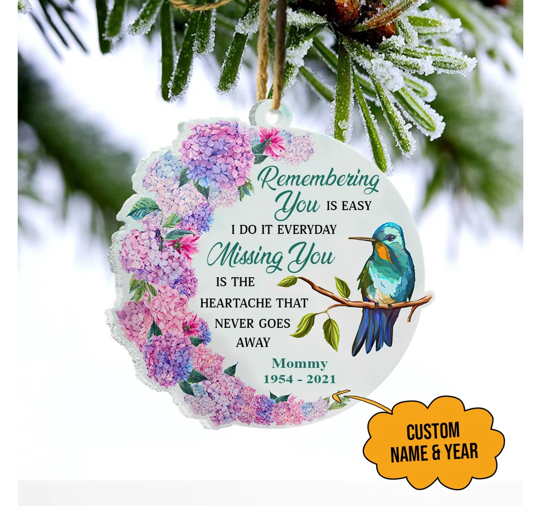 Remembering You Is Easy I Do It Everyday Personalized Ornament Christmas Gift Tree Hanging Memorial Gift MDF Ornament