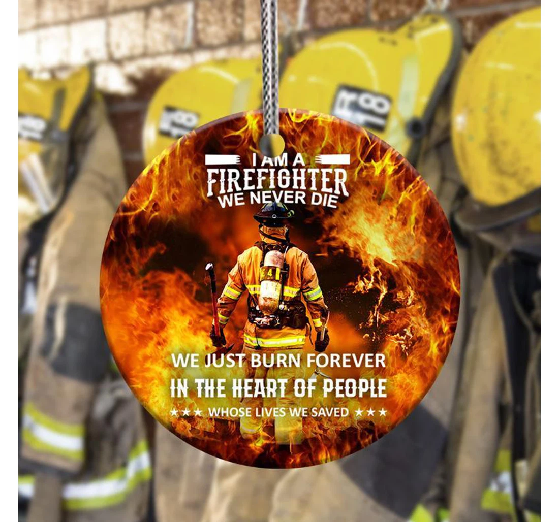 Firefighter Christmas Tree Hanging Ceramic Ornament MDF Ornament