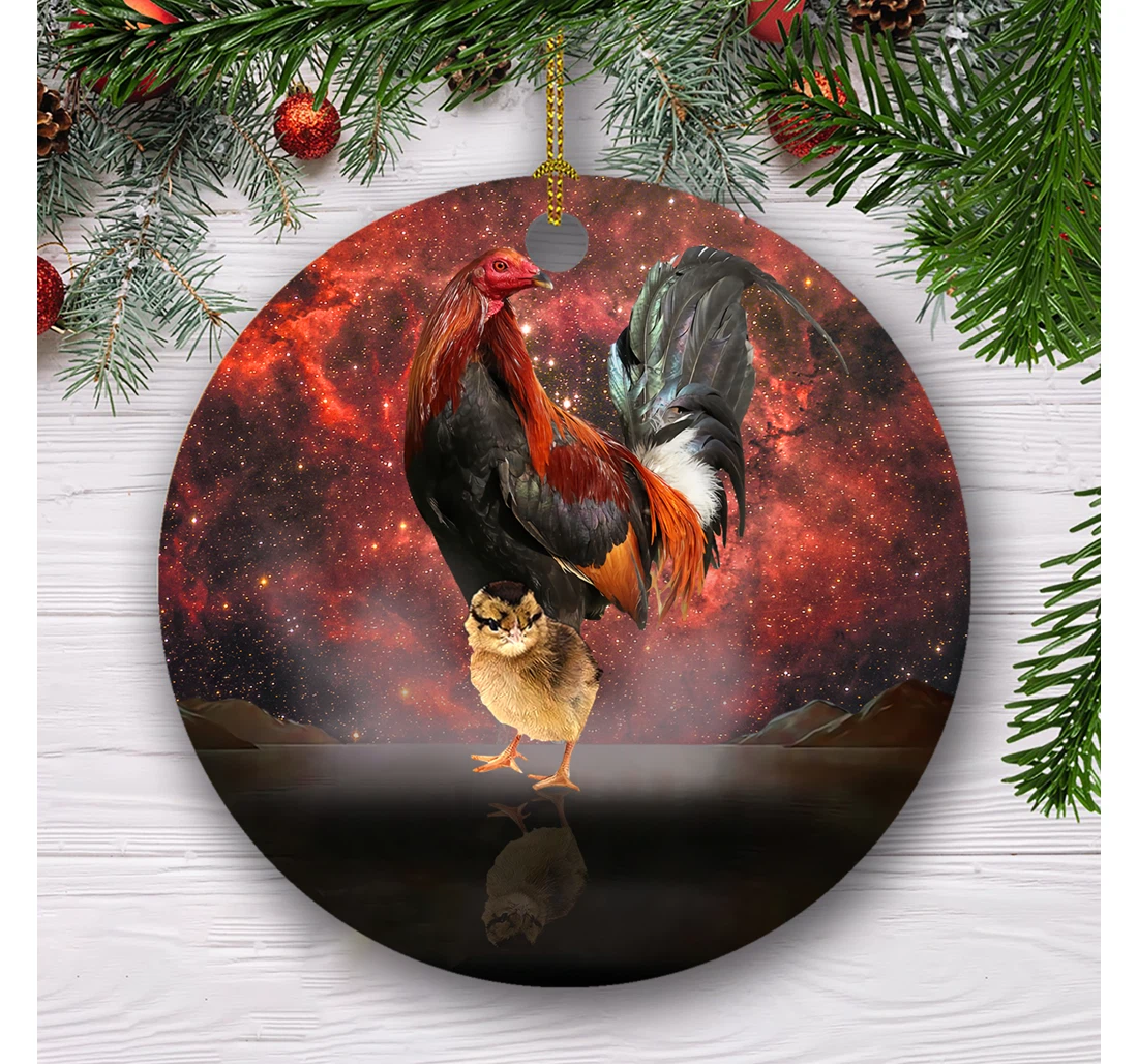 Christmas Rooster Christmas Tree Hanging Ornament MDF Ornament