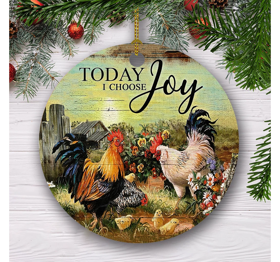 Christmas Rooster Christmas Tree Hanging Ornament MDF Ornament