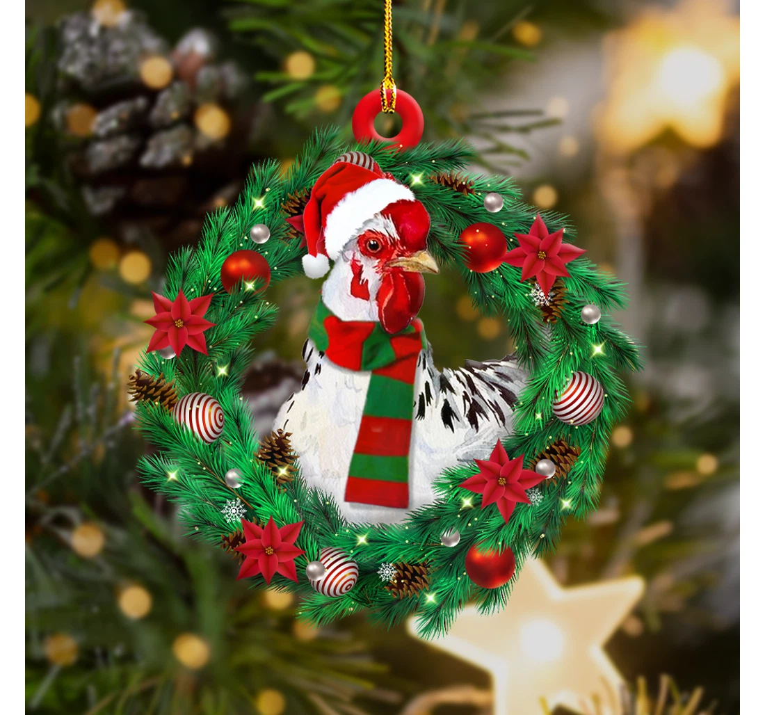 Christmas Rooster Christmas Tree Hanging Ornament MDF Ornament