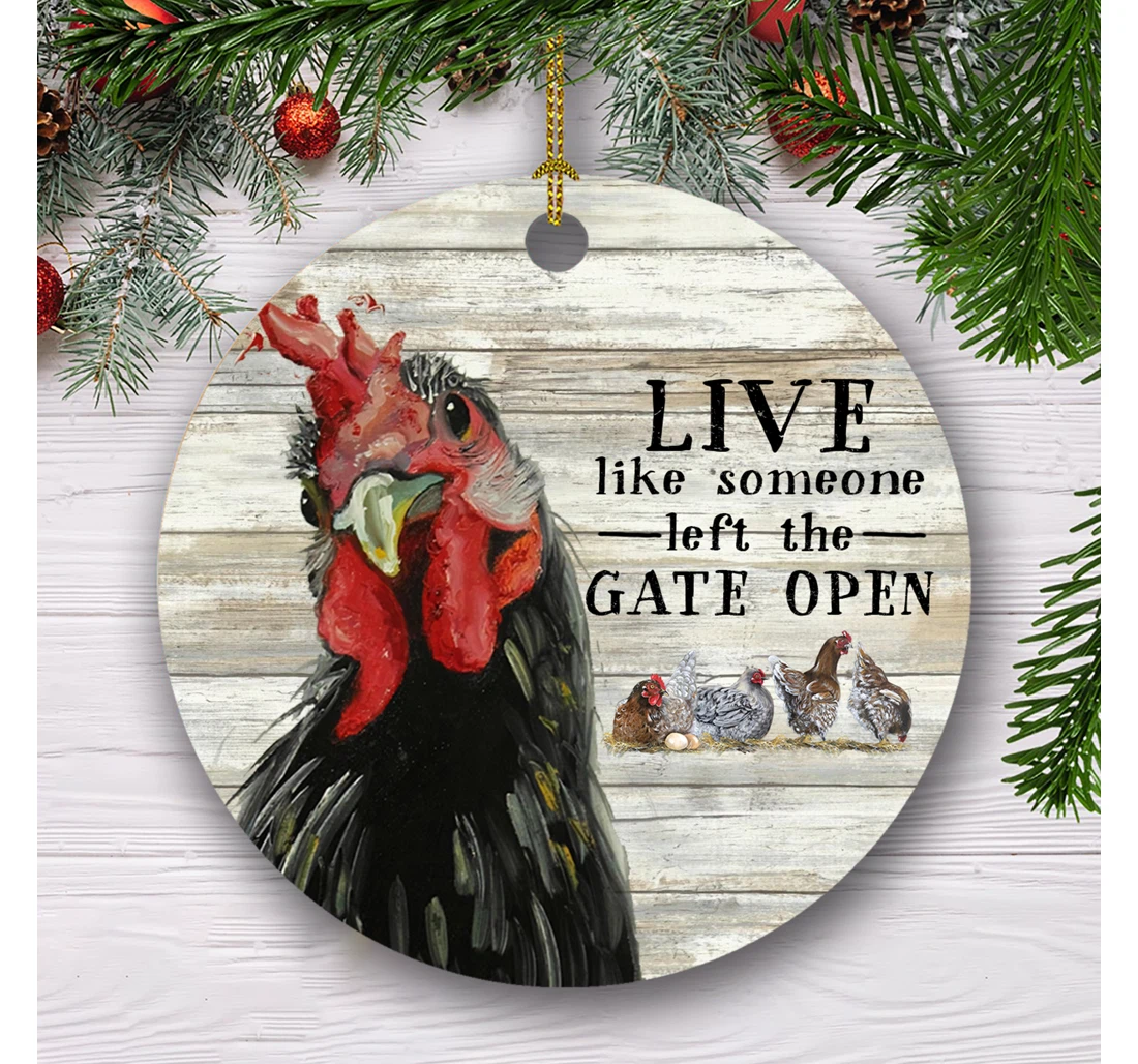 Christmas Rooster Christmas Tree Hanging Ornament MDF Ornament