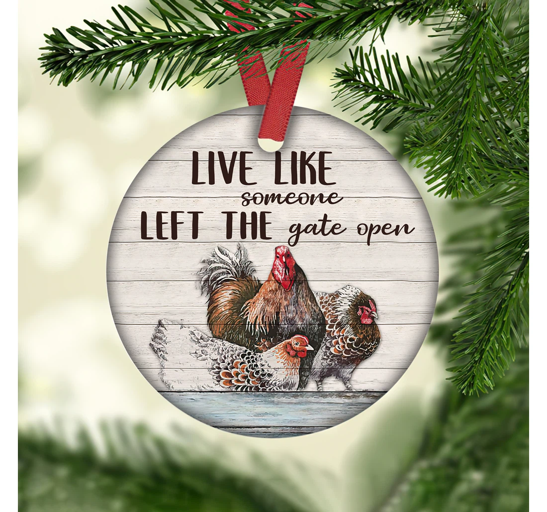 Christmas Rooster Christmas Tree Hanging Ornament MDF Ornament