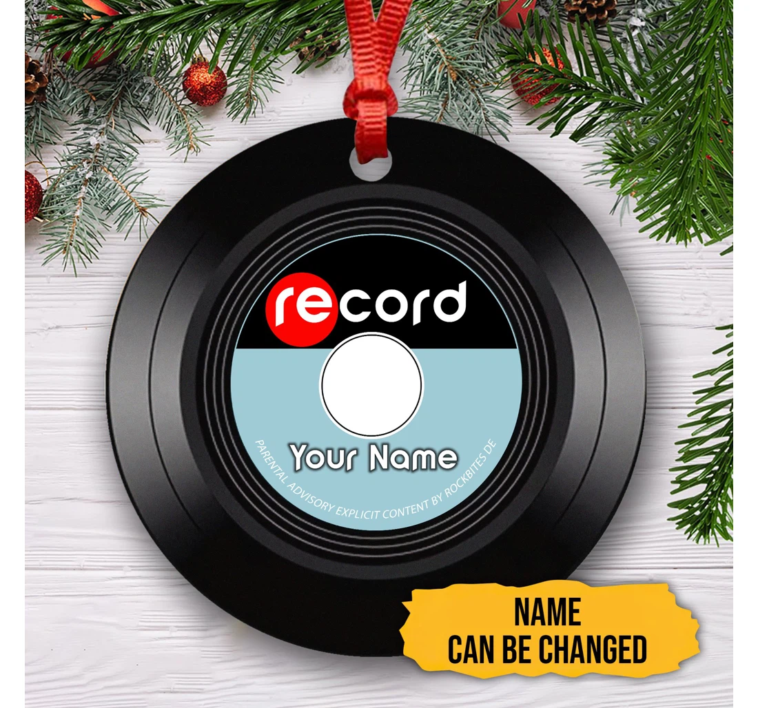 Personalized Name Vinyl Record Christmas Ornament MDF Ornament