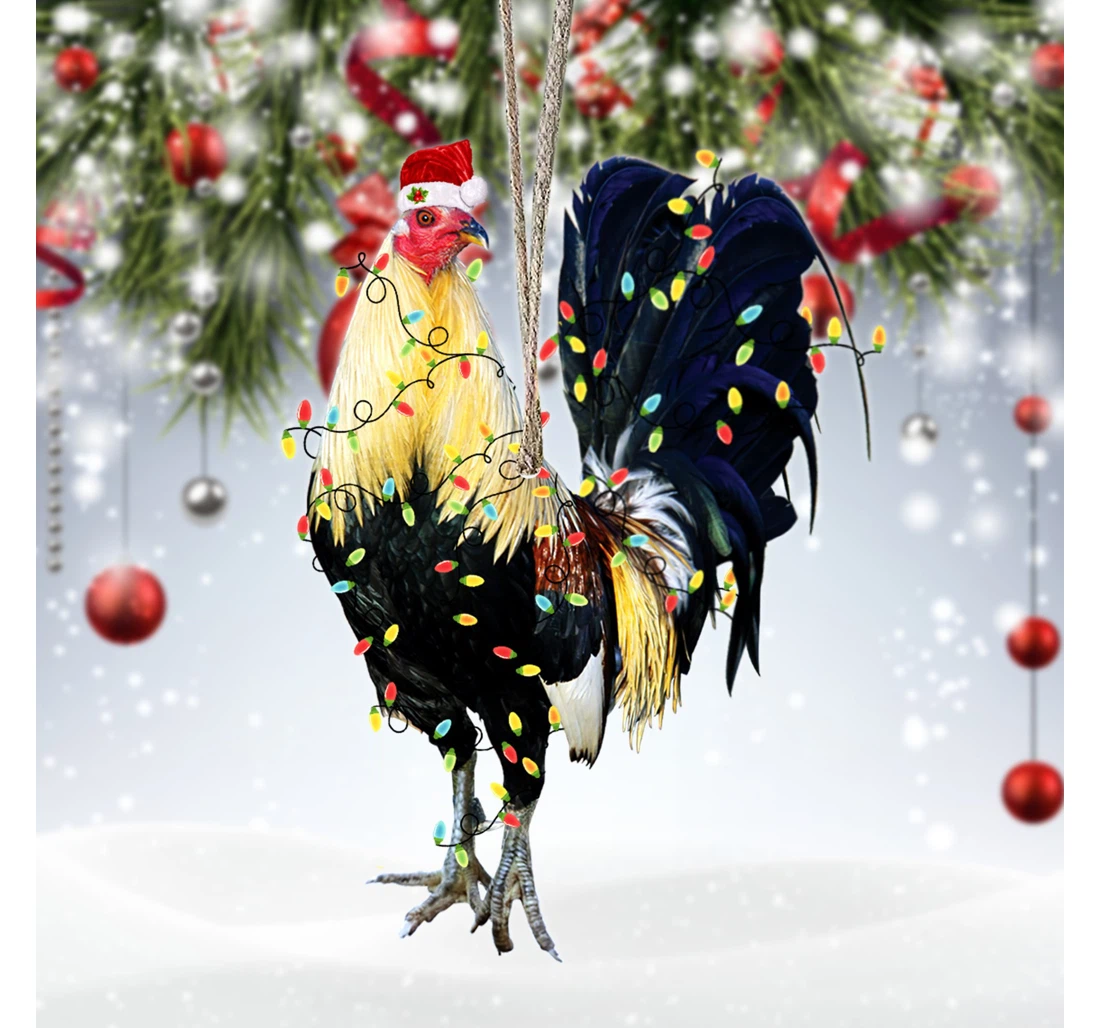 Christmas Rooster Christmas Tree Hanging Ornament MDF Ornament