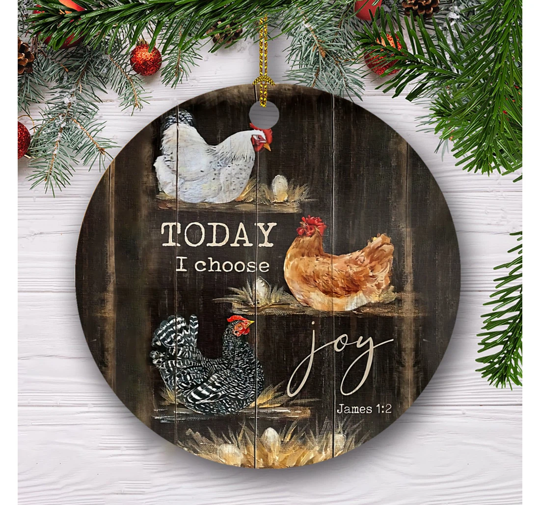 Christmas Rooster Christmas Tree Hanging Ornament MDF Ornament