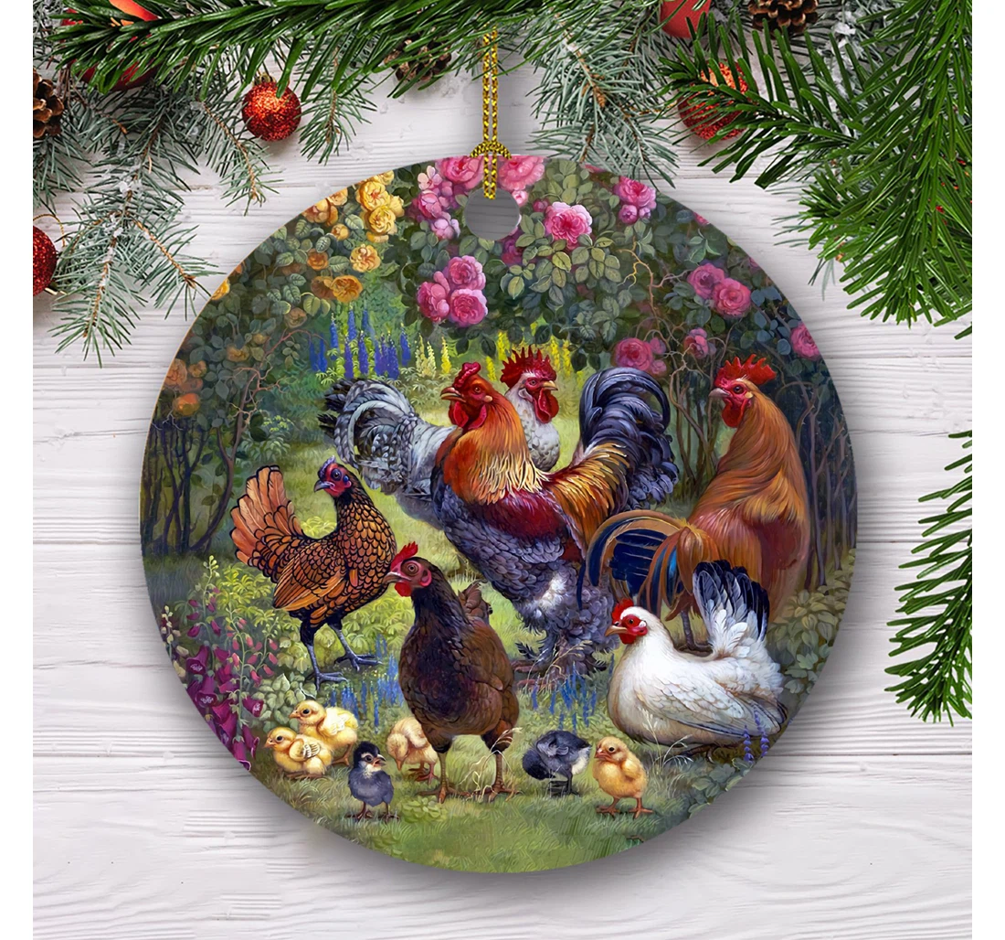 Christmas Rooster Christmas Tree Hanging Ornament MDF Ornament