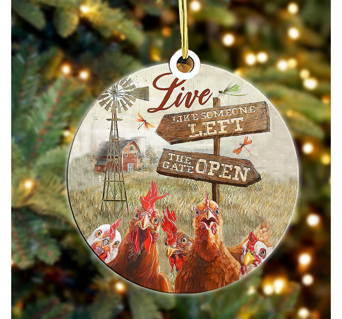 Christmas Rooster Christmas Tree Hanging Ornament MDF Ornament