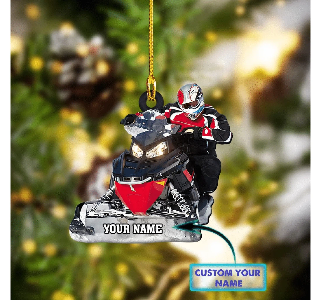 Custom Name & Picture Ornament Snowmobile MDF Ornament