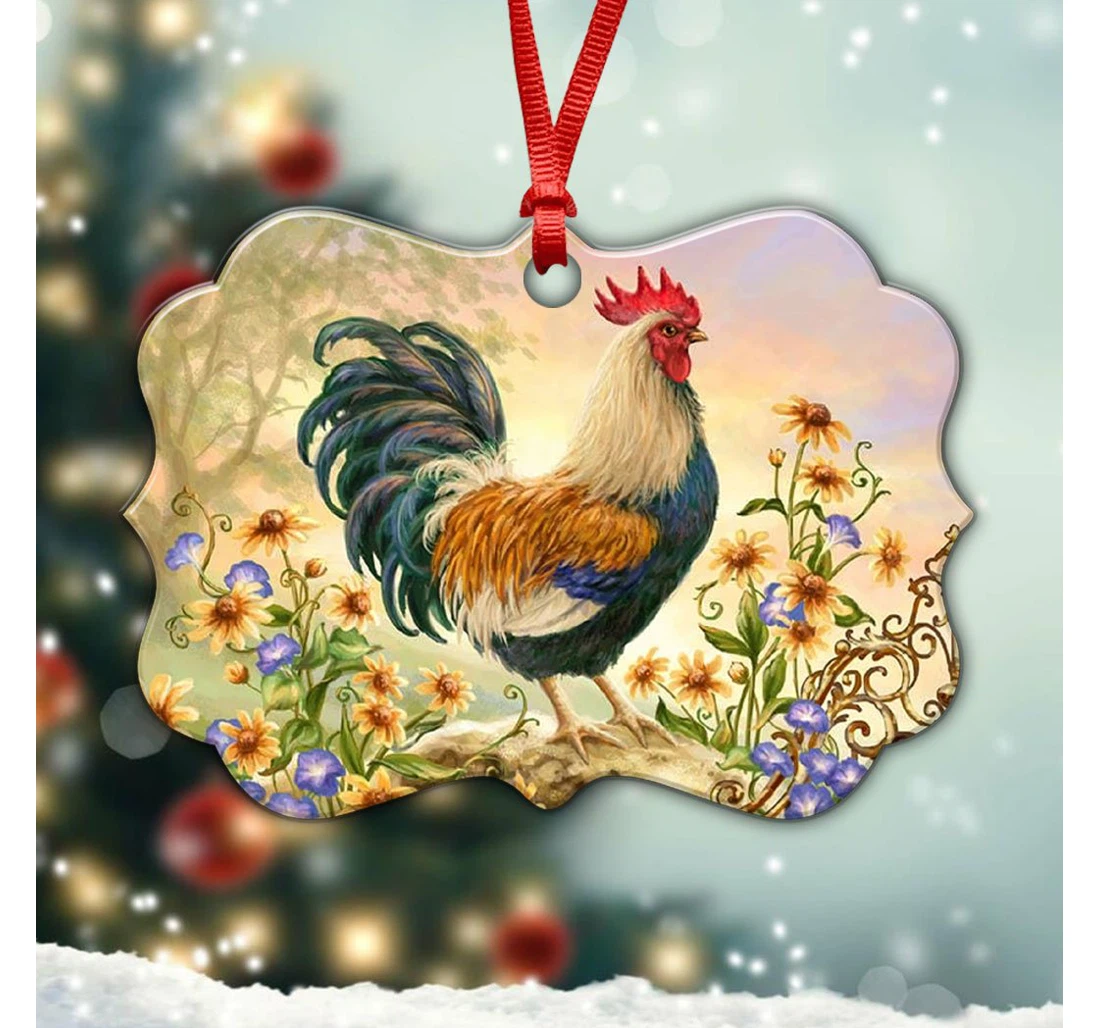 Christmas Rooster Christmas Tree Hanging Ornament MDF Ornament