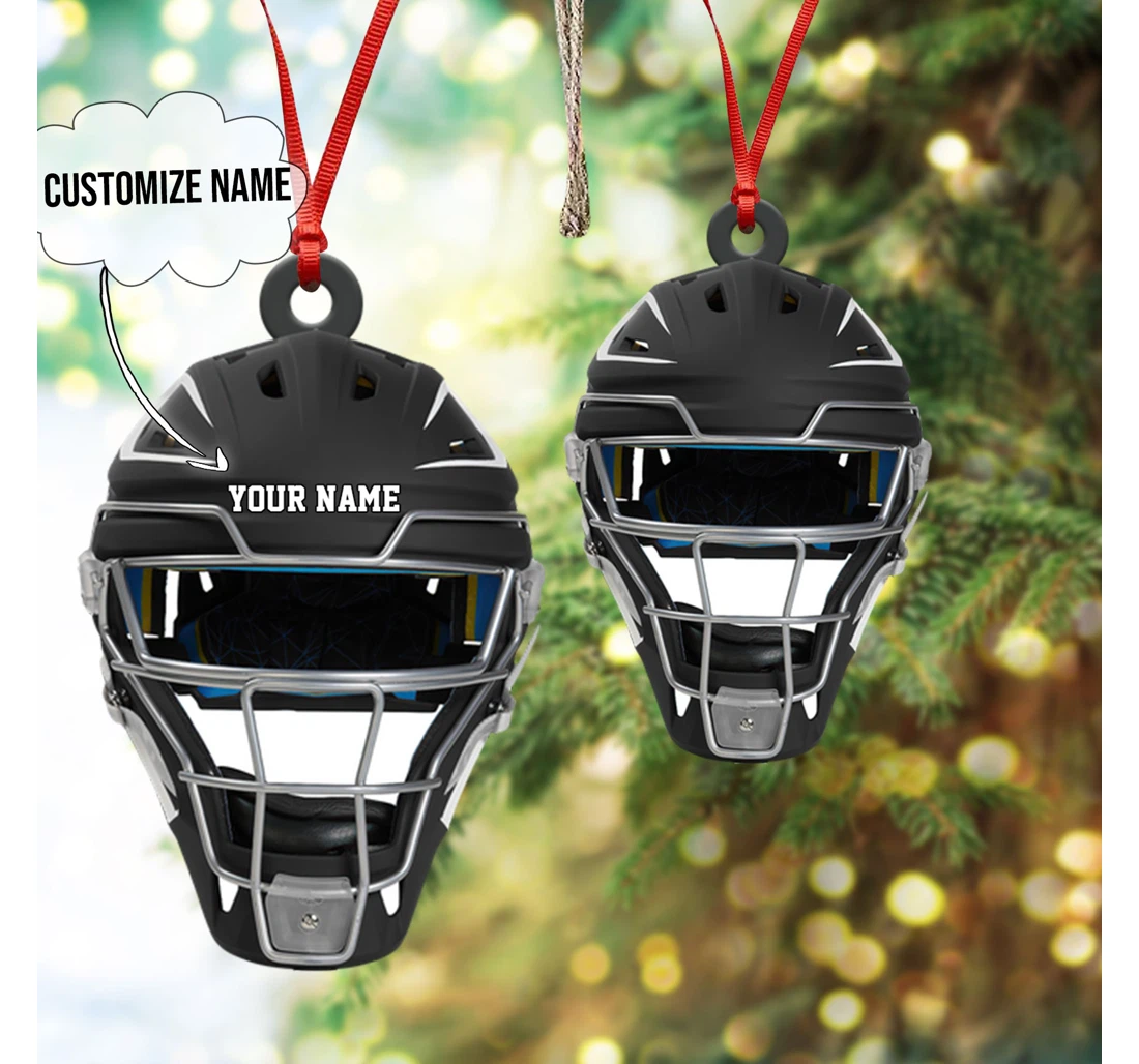 Customize Baseball Helmet Christmas Tree Hanging Ornament MDF Ornament