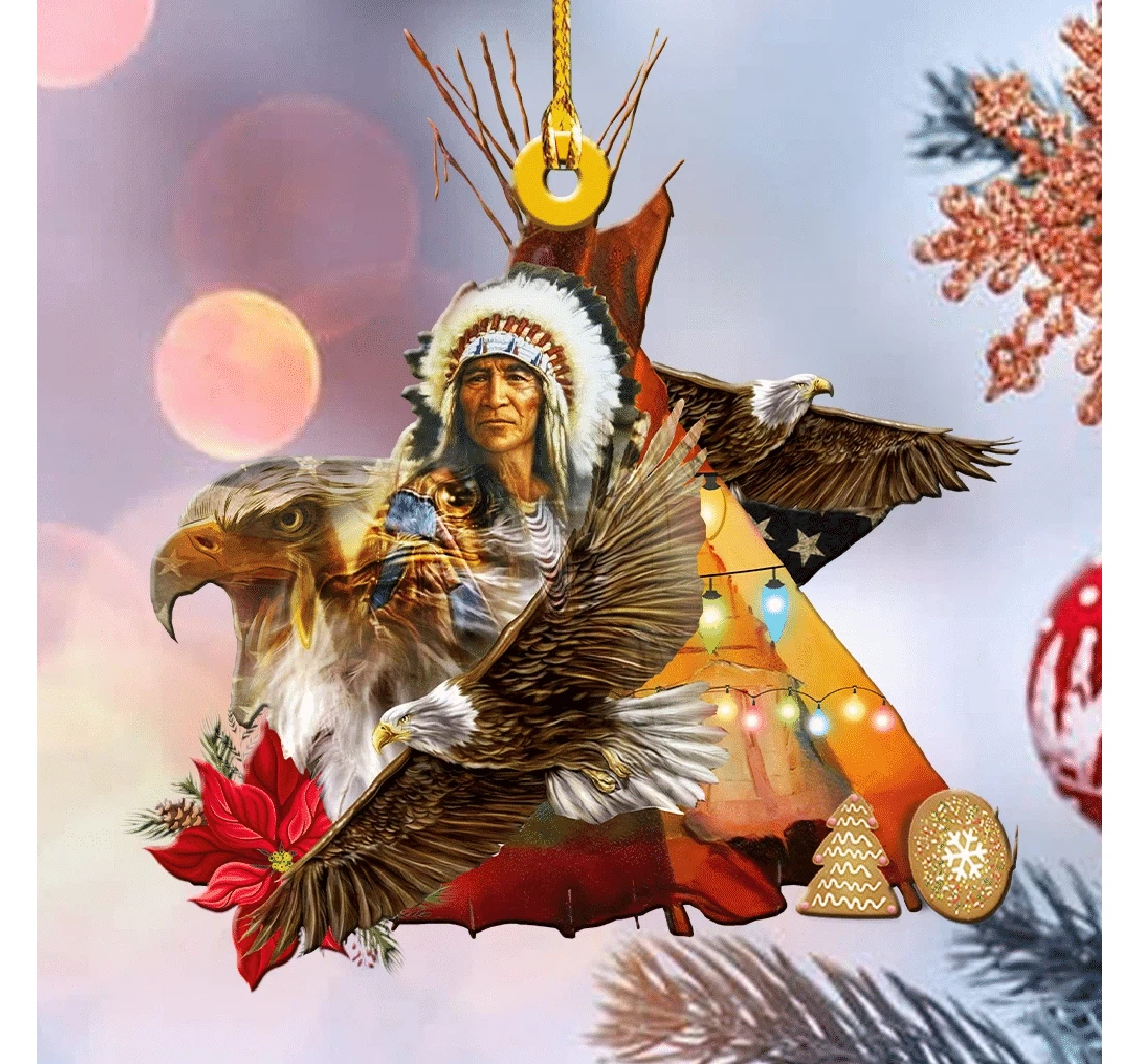 Christmas Ornament - Native American Proud Eagle MDF Ornament