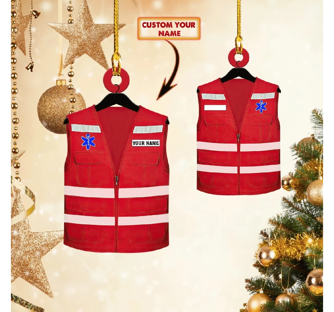 Ems Emt Paramedic Cso Red Waistcoat Emt Paramedic Ornament MDF Ornament