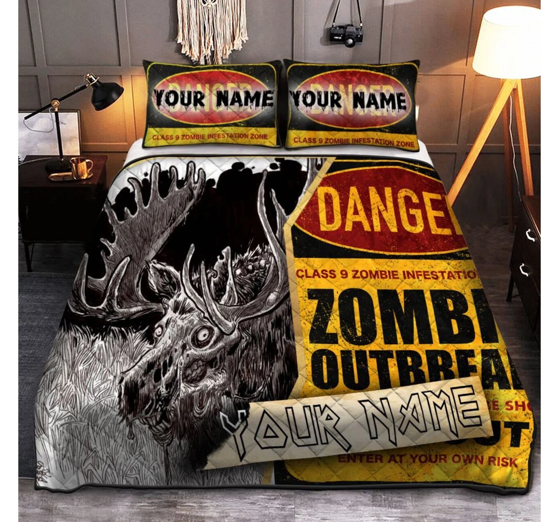 Bedding Set - Personalized Happy Halloween Zombie Halloween Halloween Included 1 Ultra Soft Duvet Cover or Quilt and 2 Lightweight Breathe Pillowcases