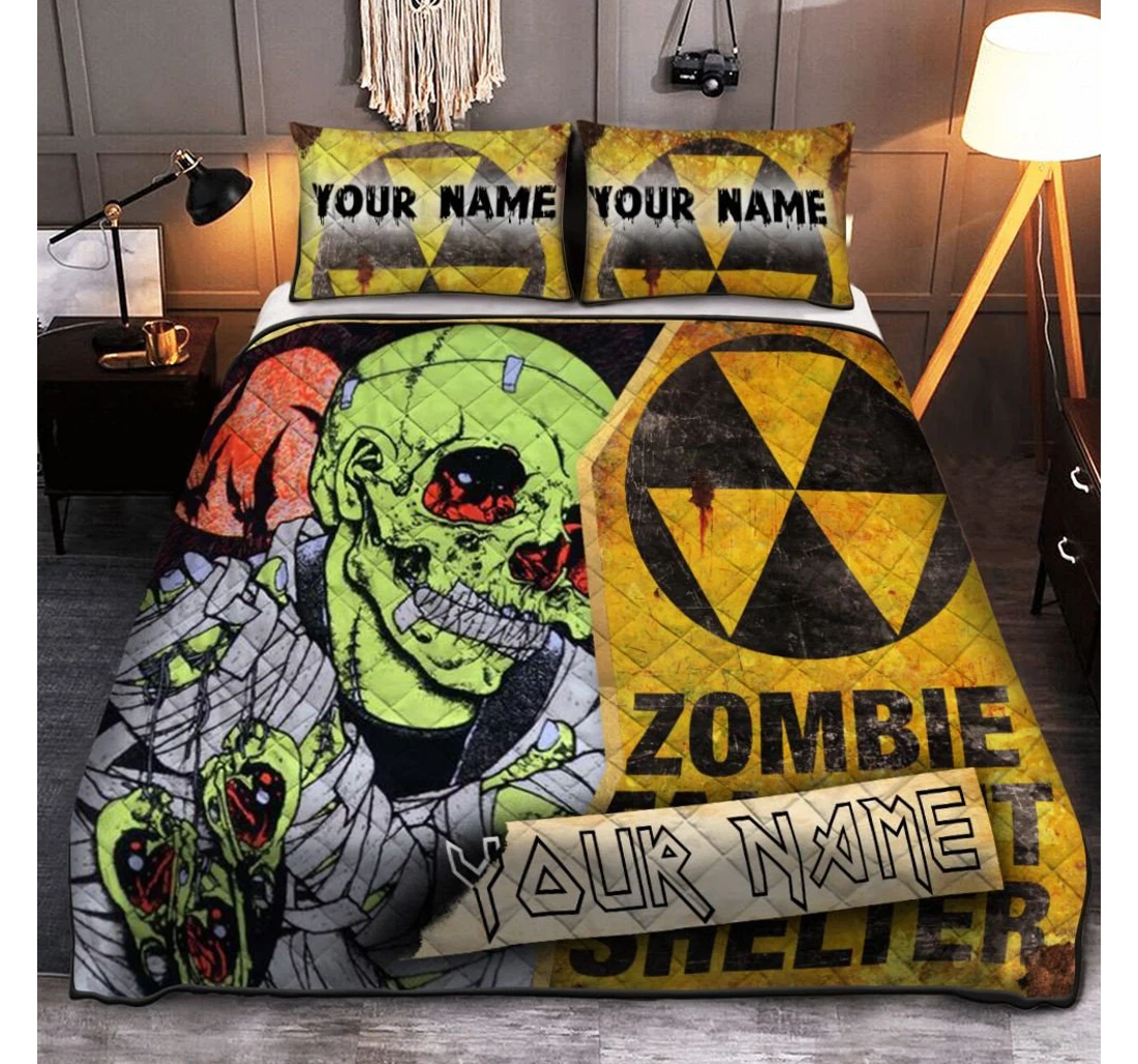 Bedding Set - Personalized Happy Halloween Zombie Mummy Halloween Halloween Included 1 Ultra Soft Duvet Cover or Quilt and 2 Lightweight Breathe Pillowcases
