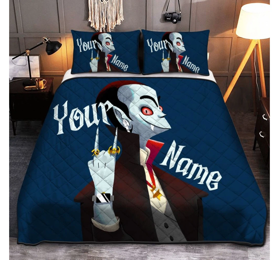 Bedding Set - Personalized Happy Halloween Dracula Halloween Halloween Included 1 Ultra Soft Duvet Cover or Quilt and 2 Lightweight Breathe Pillowcases