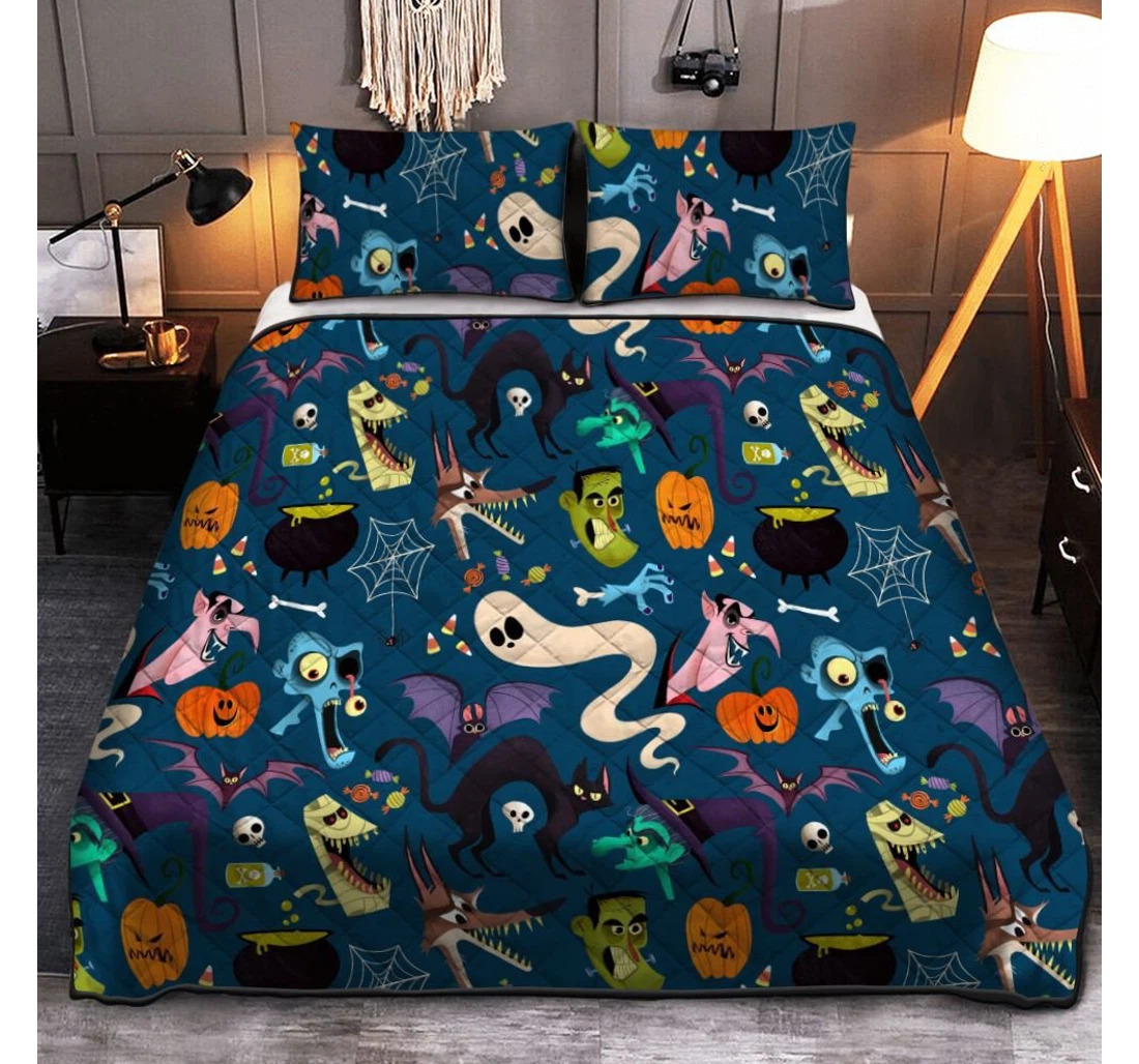 Personalized Bedding Set - Happy Halloween Halloween Is Coming Halloween Included 1 Ultra Soft Duvet Cover or Quilt and 2 Lightweight Breathe Pillowcases