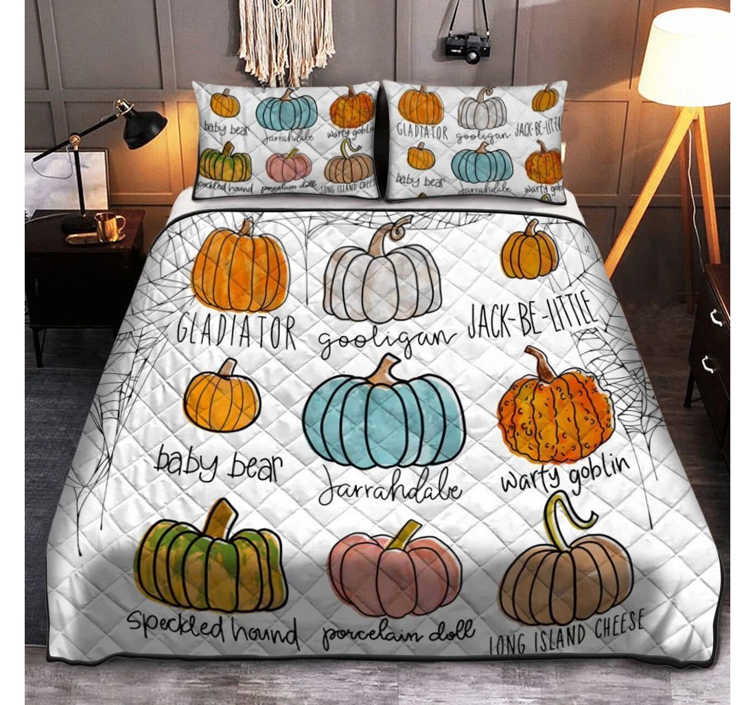 Personalized Bedding Set - Halloween Pumpkin Happy Halloween Halloween Included 1 Ultra Soft Duvet Cover or Quilt and 2 Lightweight Breathe Pillowcases