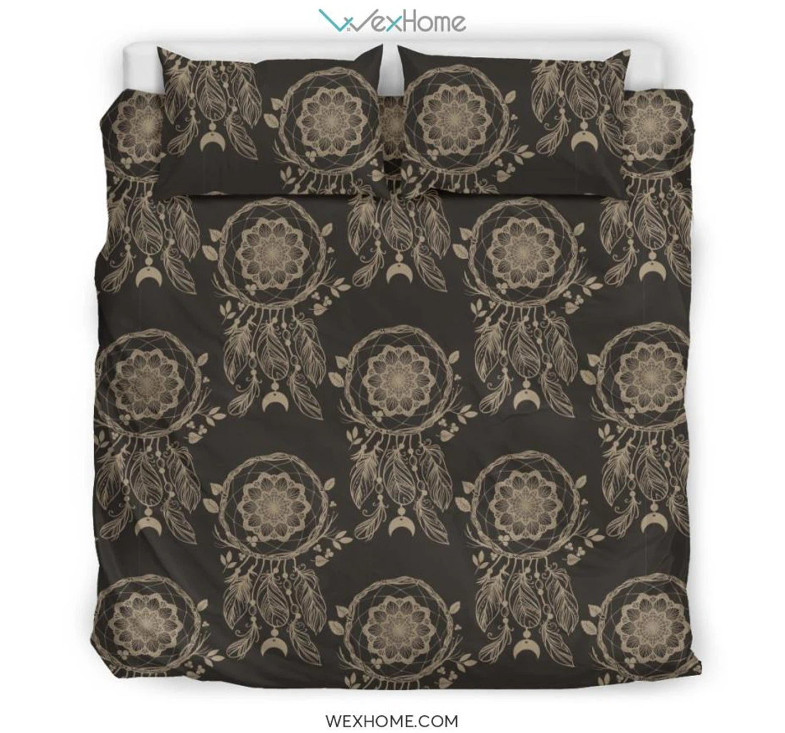 Personalized Bedding Set - Feather Vintage Dream Catcher Included 1 Ultra Soft Duvet Cover or Quilt and 2 Lightweight Breathe Pillowcases