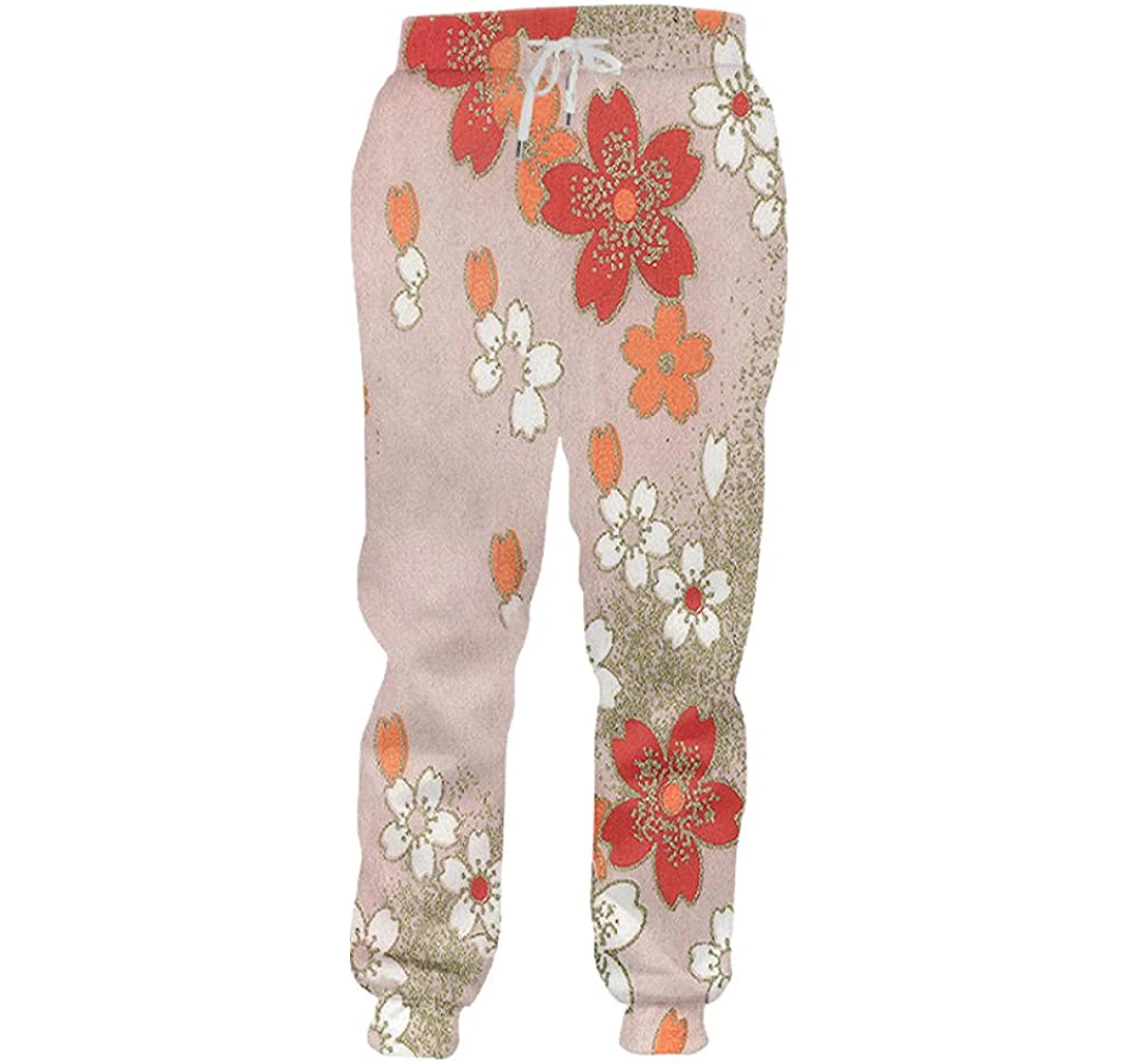 Personalized Man Flower Scenery Sweatpants, Joggers Pants With Drawstring For Men, Women