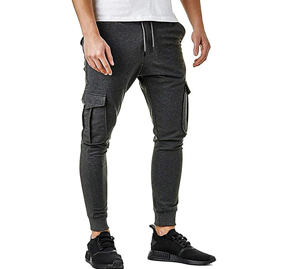 Autumn Winter Casual Tight Multi-pocket Running Clothing Sweatpants, Joggers Pants With Drawstring For Men, Women