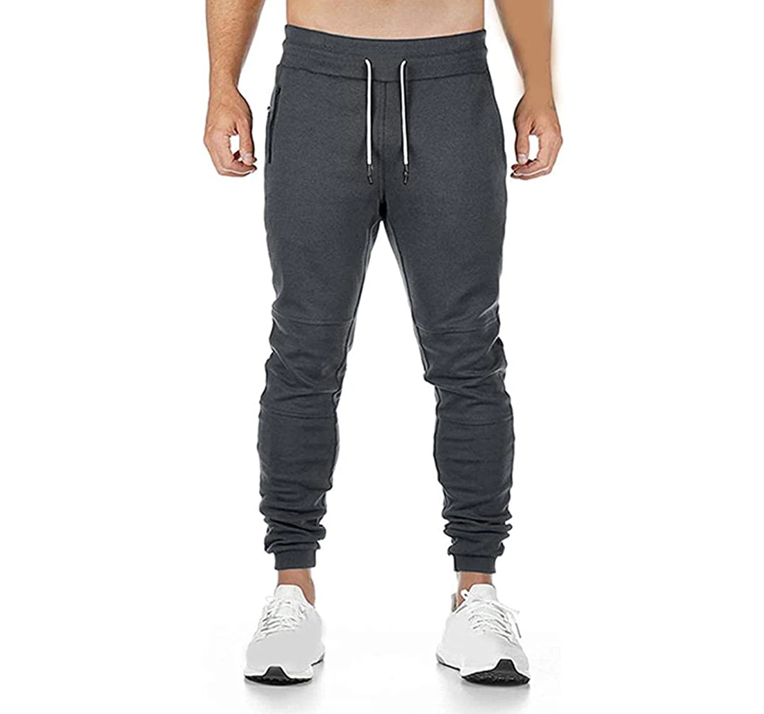 Stretch Casual Gym Autumn Winter Tights Zip Gym Sportswear Trousers-grey_s Sweatpants, Joggers Pants With Drawstring For Men, Women