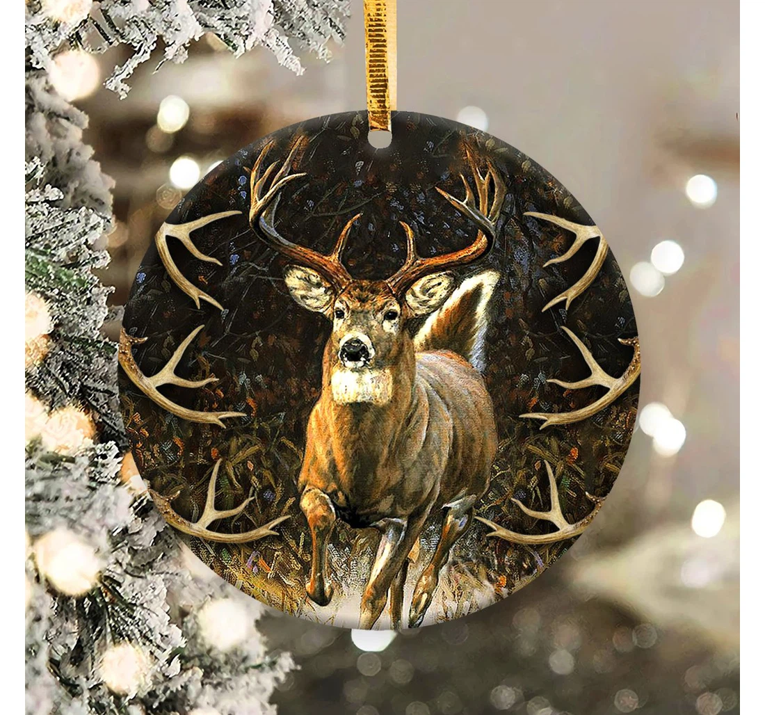 Hunting Deer Hunting Lovers Circle Ornament MDF Ornament