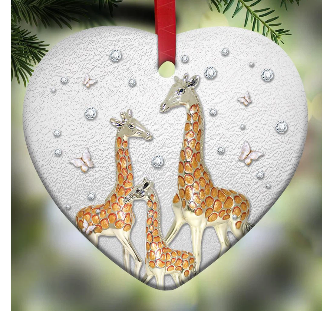 Giraffe Heart Ornament MDF Ornament