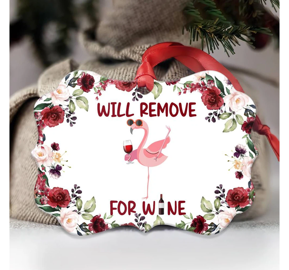 Wine Drunk Flamingo Will Remove For Wine Ornament MDF Ornament