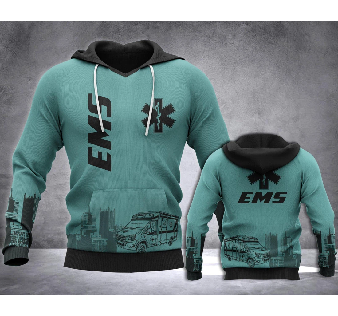 Personalized Green Ems Hg - 3D Printed Pullover Hoodie