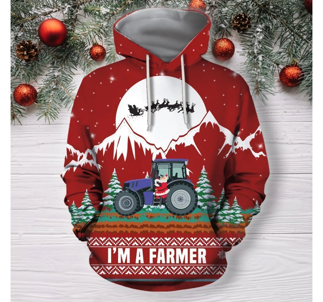 Zip Hoodie - Christmas Farmer - 3D Printed