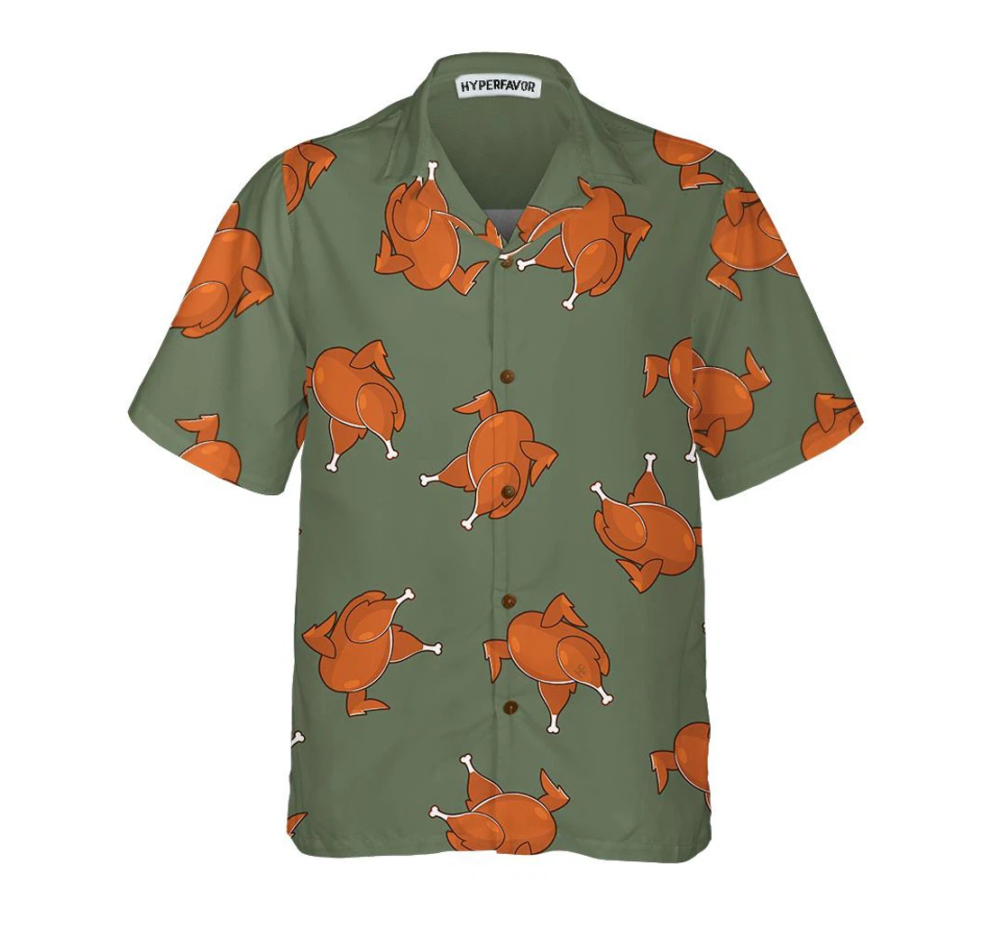 Personalized Thanksgiving Day Roasted Turkey Pattern Funny Thanksgiving Gift Thanksgiving Day Hawaiian Shirt, Button Up Aloha Shirt For Men, Women
