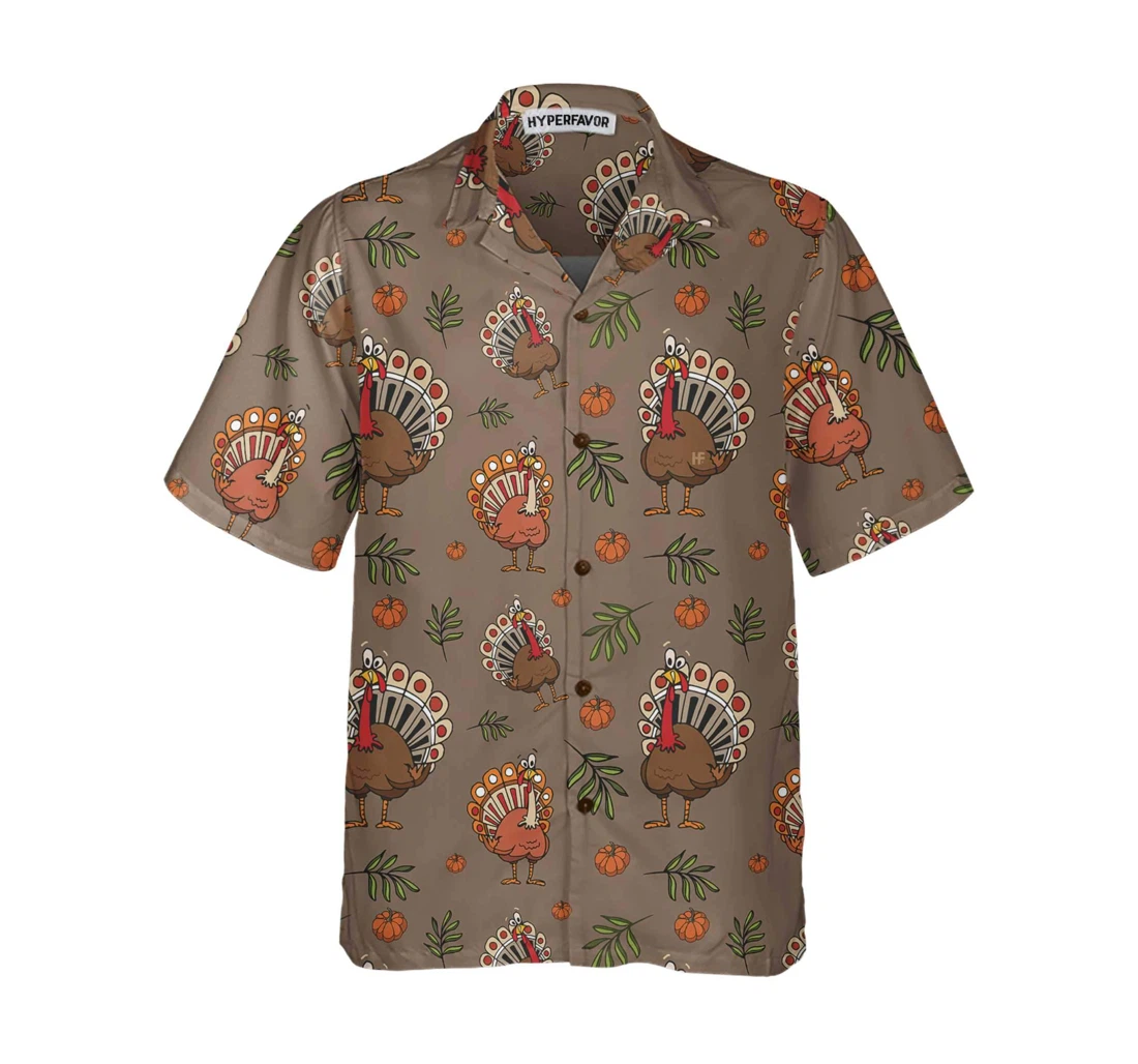 Personalized Thanksgiving Day Turkey Thanksgiving Funny Turkey Gift Thanksgiving Hawaiian Shirt, Button Up Aloha Shirt For Men, Women