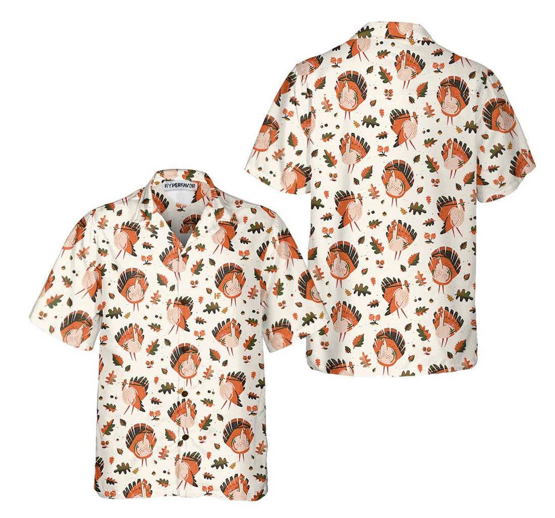 Personalized Turkey Thanksgiving Pattern Funny Thanksgiving Best Gift Thanksgiving Day Hawaiian Shirt, Button Up Aloha Shirt For Men, Women