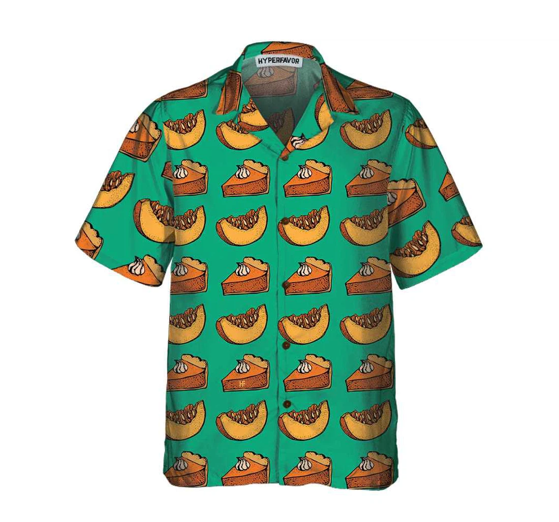 Personalized Thanksgiving Pumpkin Pie Cream Thanksgiving Gift Thanksgiving Day Hawaiian Shirt, Button Up Aloha Shirt For Men, Women